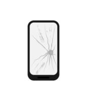 Broken smartphone. Flat design. Vector illustration. Graphic element of design. Icon of cellphone