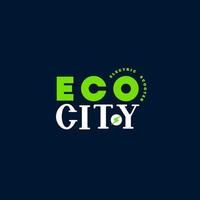 Logo. Ecology concept. Eco city. Electric scooter. Also can use as template for logotype of shop, store. Healthy nature label. Vector typographic business card.