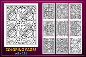 mandala pattern with black and white color. black and white coloring book pattern. vector