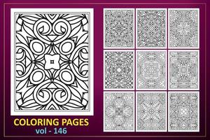 mandala pattern with black and white color. black and white coloring book pattern. vector