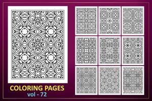 Coloring page mandala background. black and white coloring book pattern. vector