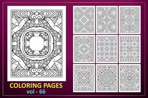 Coloring page mandala background. black and white coloring book pattern. vector