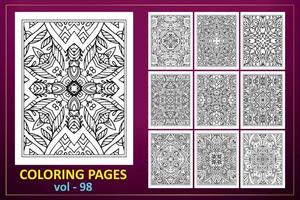 Coloring page mandala background. black and white coloring book pattern. vector