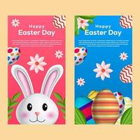 conjunto de ilustración de banner vertical de pascua vector