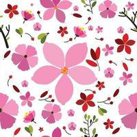 Cherry Blossom Seamless Pattern Concept vector