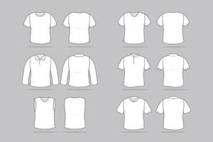Flat Outline with Alternative Collar and Sleeve Lenght vector