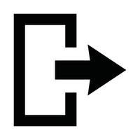 log out vector icon in black color