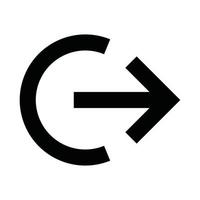 log out vector icon in black color
