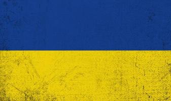 Ukraine flag with grunge texture. Vector illustration.