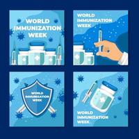 plantilla de redes sociales de la semana mundial de inmunización vector