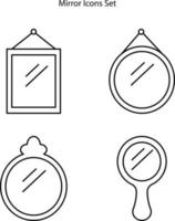 mirror icons set isolated on white background. mirror icon thin line outline linear mirror symbol for logo, web, app, UI. mirror icon simple sign. vector