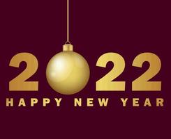 Abstract Happy New Year 2022 Design Vector Gold