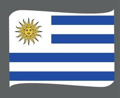 Uruguay Flag National American Latine Emblem Ribbon Icon Vector Illustration Abstract Design Element