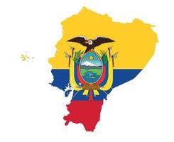 ecuador bandera nacional americano latino emblema mapa icono vector ilustración diseño abstracto elemento