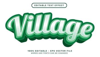 Editable text effect - village 3d style concept
