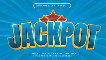 Editable text effect - jackpot 3d style concept vector