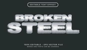 efecto de texto editable - concepto de estilo 3d de acero roto