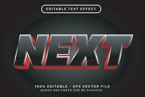 Editable text effect - next black and red glow color 3d style concept