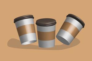 3D coffee cup graphic design vector