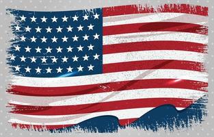 United States of America flag with rough grunge distressed texture vector