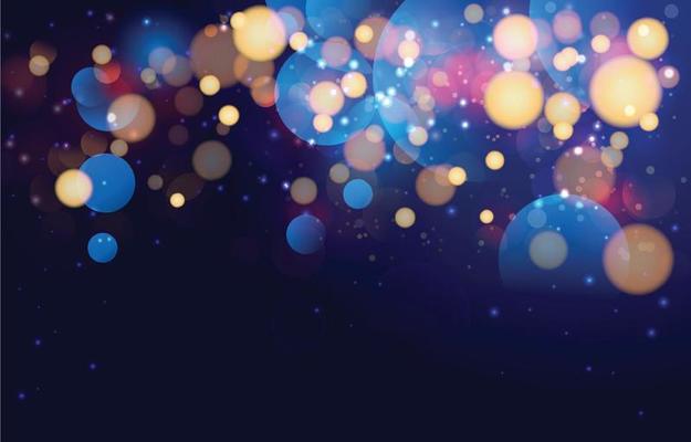 Blue Background with Gold Bokeh