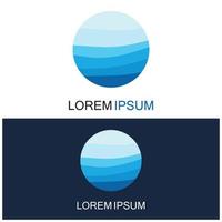 Isolated round shape logo. Blue color logotype. Flowing water image. Sea  ocean  river surface. vector