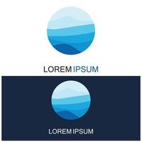 Isolated round shape logo. Blue color logotype. Flowing water image. Sea  ocean  river surface. vector