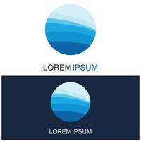 Isolated round shape logo. Blue color logotype. Flowing water image. Sea  ocean  river surface. vector