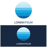 Isolated round shape logo. Blue color logotype. Flowing water image. Sea  ocean  river surface. vector