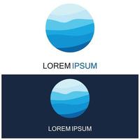 Isolated round shape logo. Blue color logotype. Flowing water image. Sea  ocean  river surface. vector