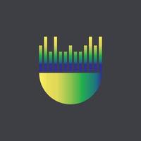 plantilla de icono de ilustración de vector de ondas de sonido