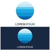 Isolated round shape logo. Blue color logotype. Flowing water image. Sea  ocean  river surface. vector