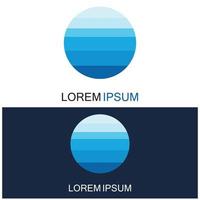 Isolated round shape logo. Blue color logotype. Flowing water image. Sea  ocean  river surface. vector