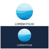 Isolated round shape logo. Blue color logotype. Flowing water image. Sea  ocean  river surface. vector