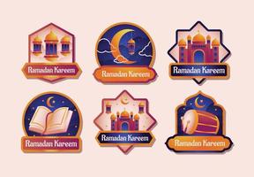 Islamic Mosque and Moon Sticker vector