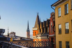 Roofs of typical sweden buildings, Stockholm, Sweden photo