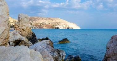 Beach of the birthplace of Aphrodite, Stone Rocks of Aphrodite, Cyprus photo