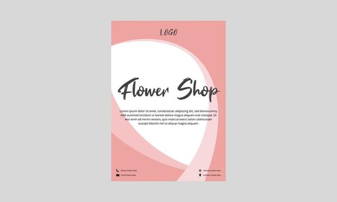 flower shop flyer design. flower sale store poster leaflet in pink color. flower seller shop flyer, dl flyer design