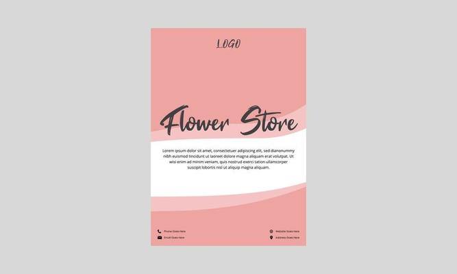 flower shop flyer design. flower sale store poster leaflet in pink color. flower seller shop flyer, dl flyer design