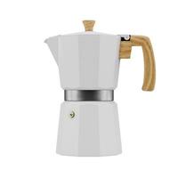 White moka pot coffee machine 3D rendering photo