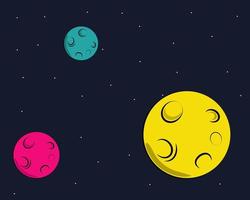 Flat design. space and planet concept. Cute template with planets and Stars in space. vector