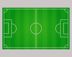 Top view. Green striped soccer field with markings. vector