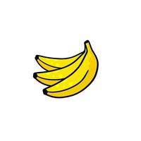 Banana icon. Yellow fruit. Cartoon illustration vector