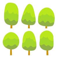 Set of green trees for a forest or Park. Natural environment. vector