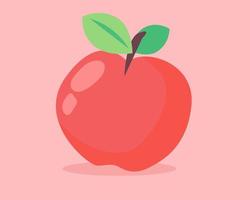 lindo vector de dibujos animados. manzana roja para tu diseño