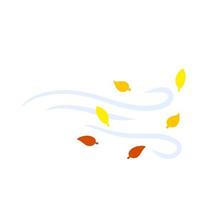 Autumn Wind. Stream of air with red leaves vector