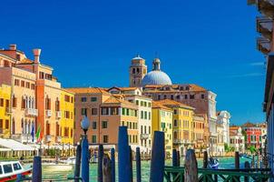 Venice Grand Canal waterway with old colorful buildings photo