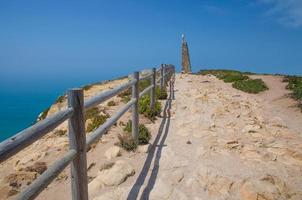 Portugal, Cabo da Roca, The Western Cape Roca of Europe, hiking trails on the Cape Roca, wooden handrails