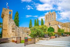 Ruins of Bellapais Abbey monastery stone building in Kyrenia Girne district photo
