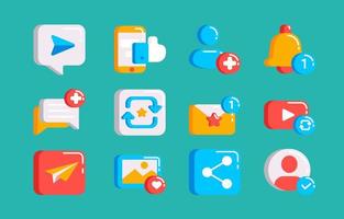 Colorful Of Reactions And Actions Icon Set vector